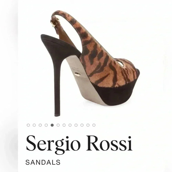 Sergio Rossi animal print pony hair slingback heels - Picture 2 of 7